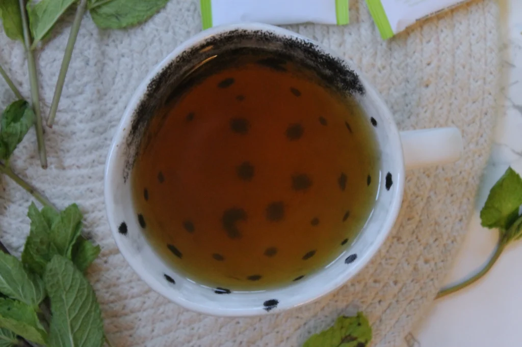 cup of moroccan mint green tea