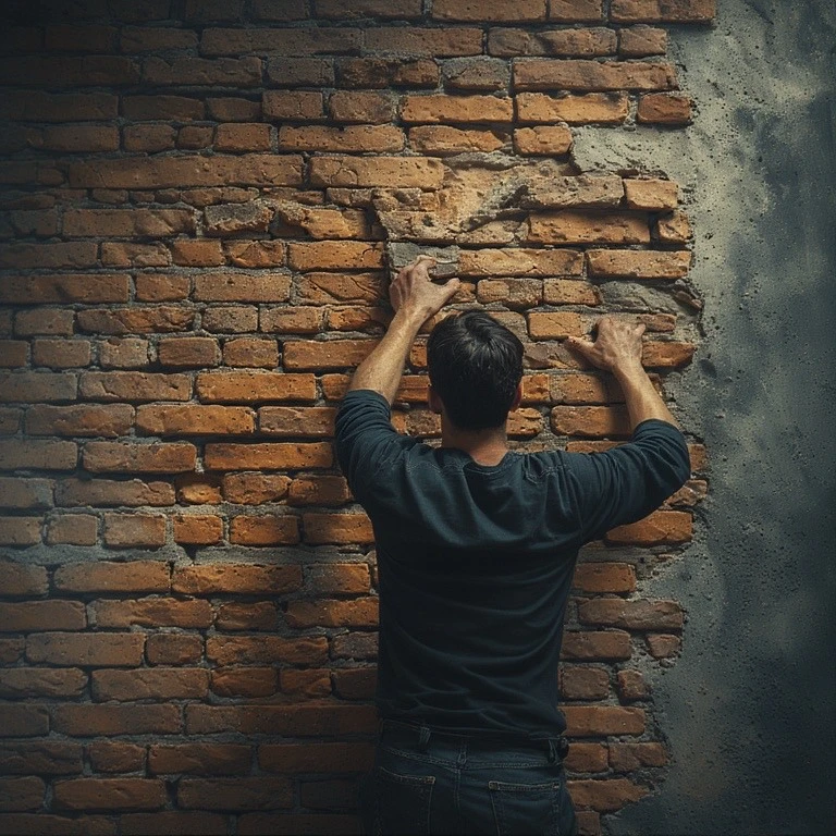 man bricking up a wall