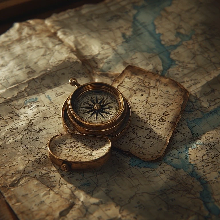 navigational compass on some maps