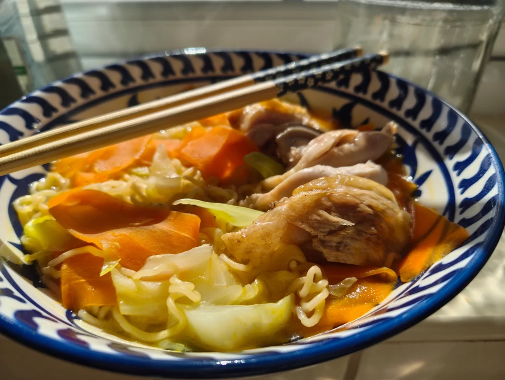bowl of chicken noodle soup