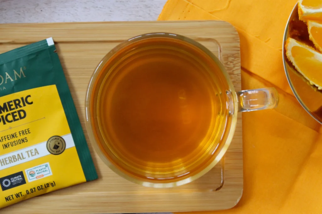 cup of turmeric caffeine-free tea