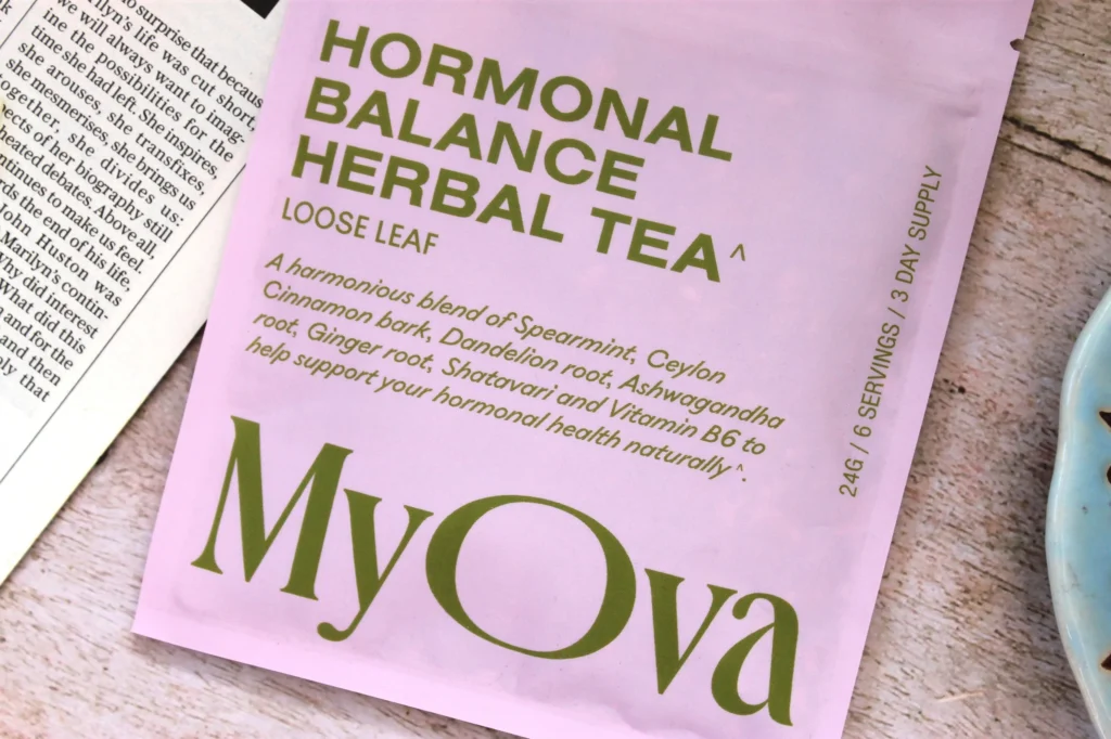 myova herbal loose leaf tea packet
