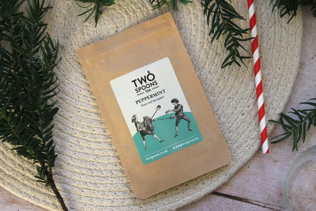 two spoons tea peppermint infusion