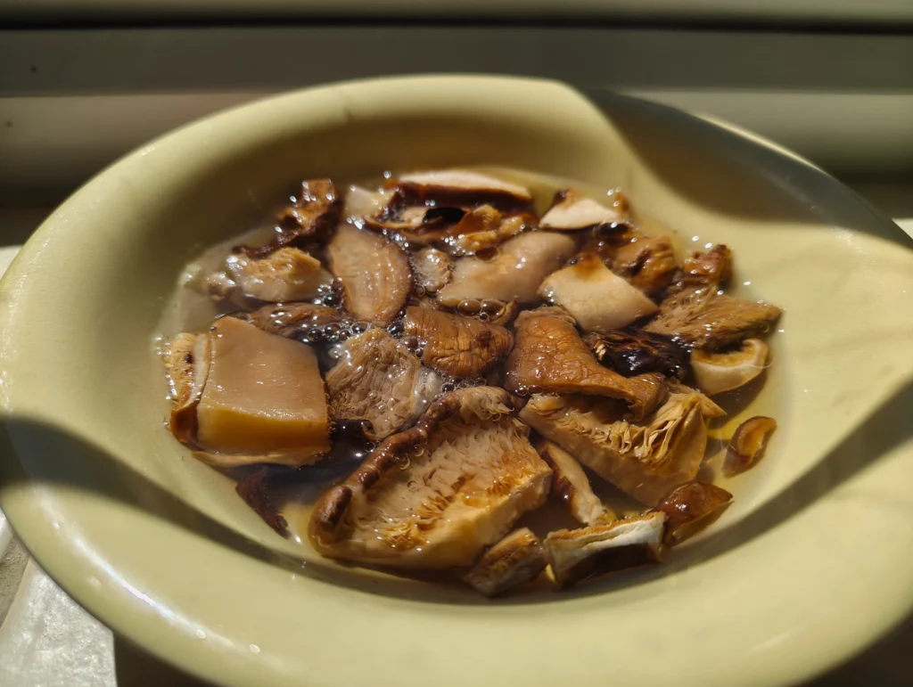 rehydrated mushrooms