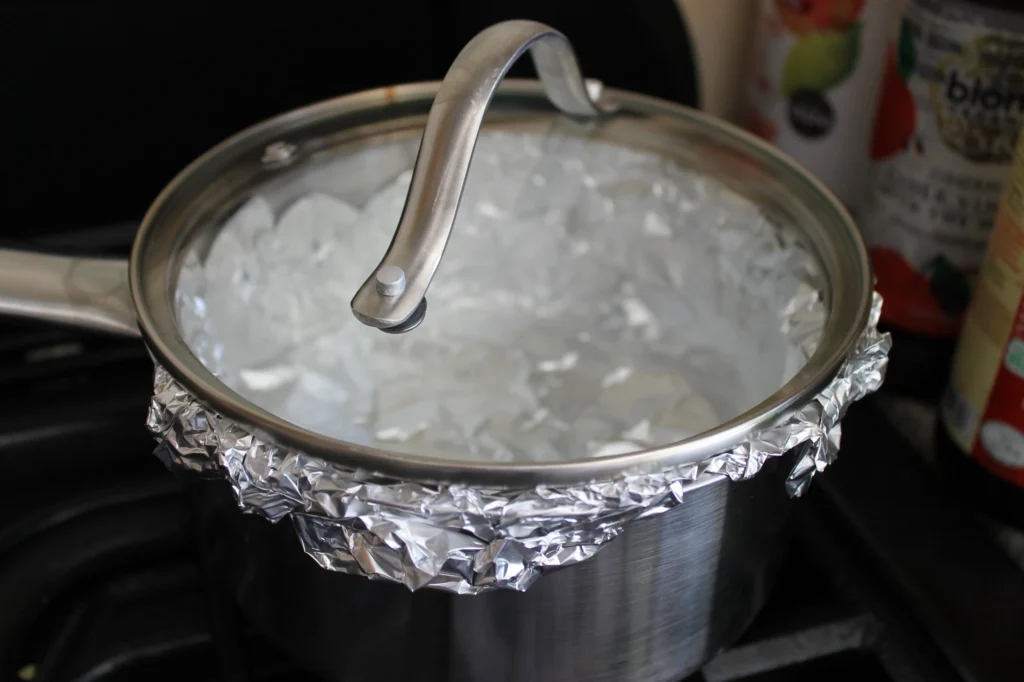 syrup covered with foil
