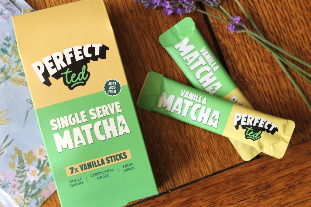 perfect ted single serve matcha vanilla sticks