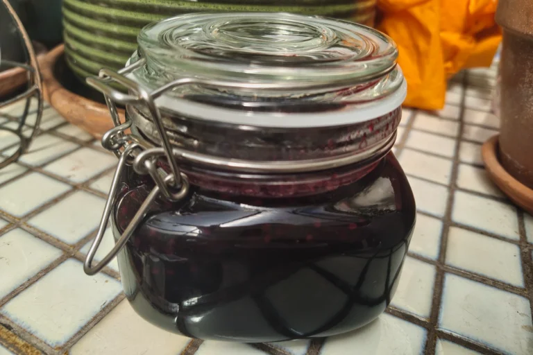 jar of foraged blackberry jam